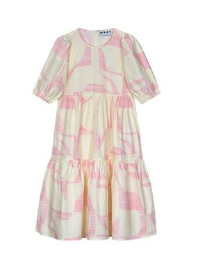 WRAY Yellow & Pink Abstract Midi Dress